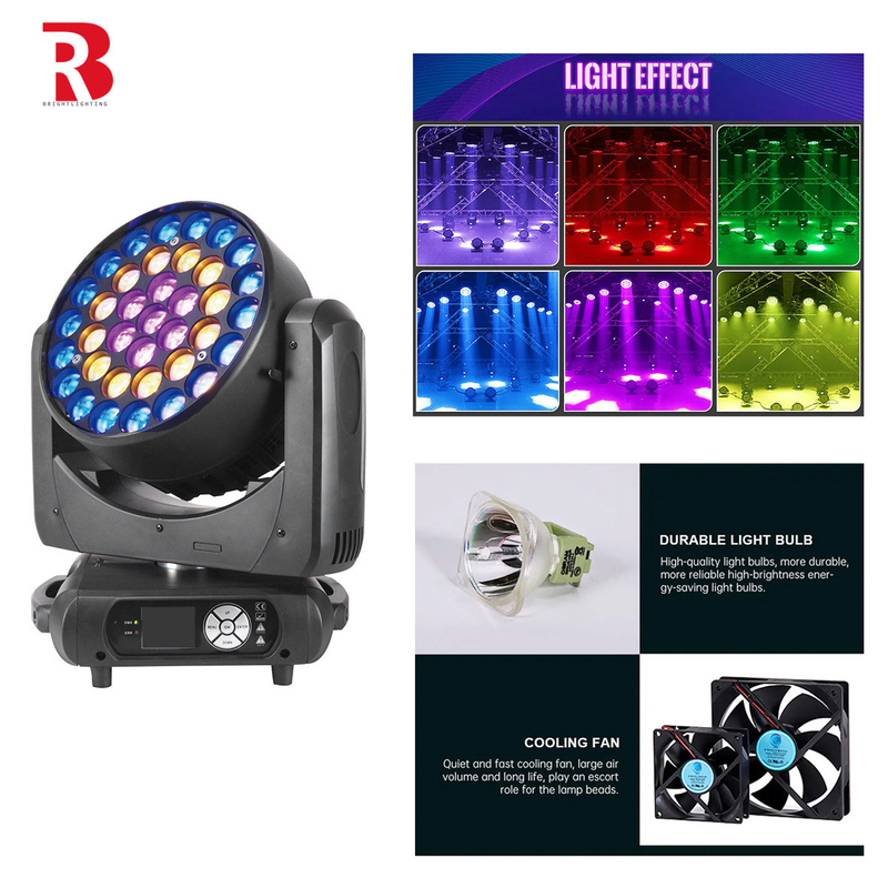 37*15W LED Alto brilho RGBW 4in1 Lava cabeça móvel luz para festa concerto