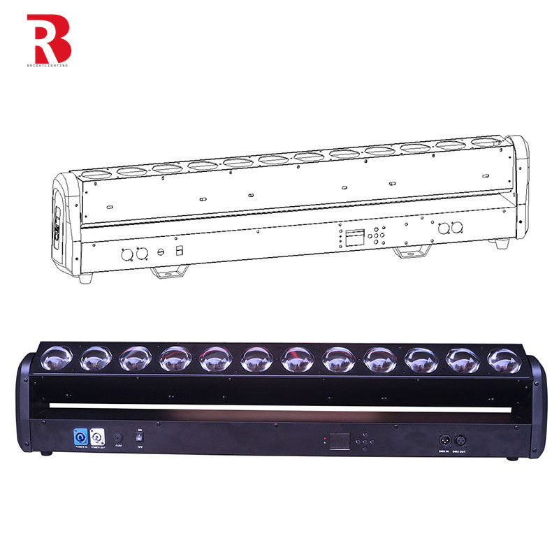 12pcsx30W Moving Head LED Stage Light Bar Backcolor Efeito Marco
