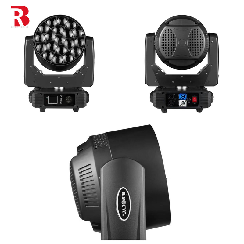 19pcs*15w RGBW Zoom Eye LED Moving Head Stage Light Para Decoração de Casamento DJ