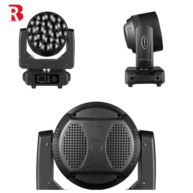 19pcs*15w RGBW Zoom Eye LED Moving Head Stage Light Para Decoração de Casamento DJ