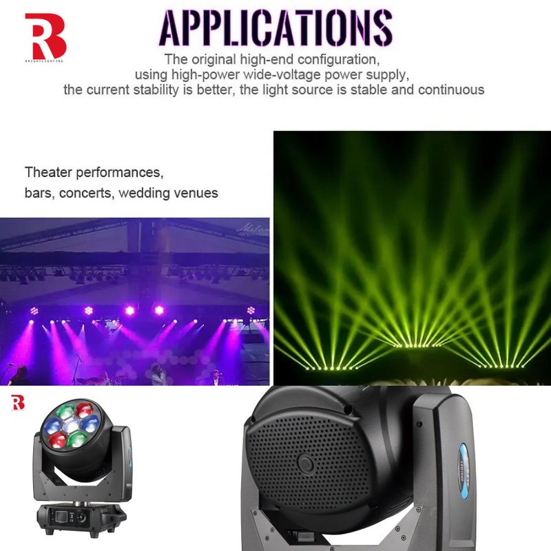 Potente 7x40W RGBW 4in1 LED Moving Head Light para paisagens da cidade e marcos noturnos