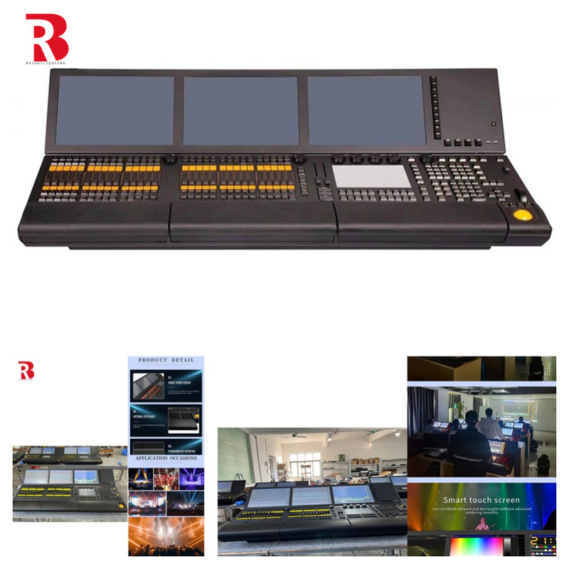 Pro Stage RDM DMX512 Console Moving Head Light Controlador de sistema Linux Três telas