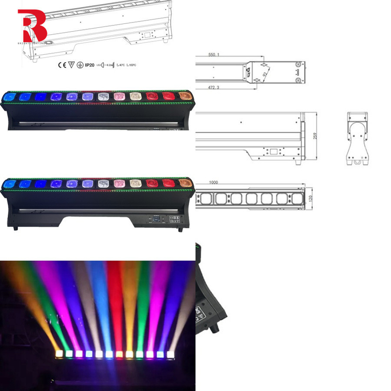 Iluminação de palco DMX 40W RGBW 4in1 Pixel Head 12X40w Beam Wash Zoom Luzes em movimento