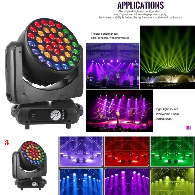 37 * 15W Bee Eye Moving Head Wash Light Luzes de palco LED com DMX512 Para DJ
