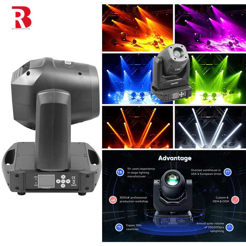 Lâmpada de palco LED profissional DMX Control Moving Head Beam Spot