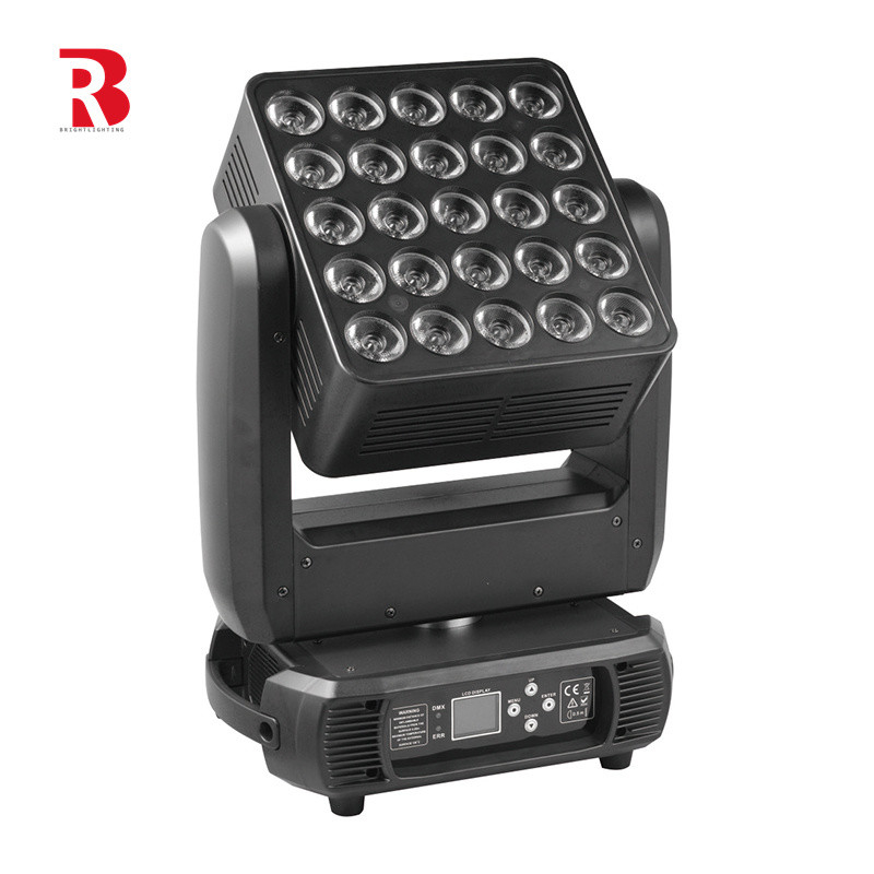 25*10W LED RGBW 4-In-1 Matrix Moving Head Lights com Vários Efeitos de Tintura Estroboscópica
