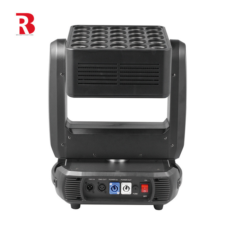 25*10W LED RGBW 4-In-1 Matrix Moving Head Lights com Vários Efeitos de Tintura Estroboscópica