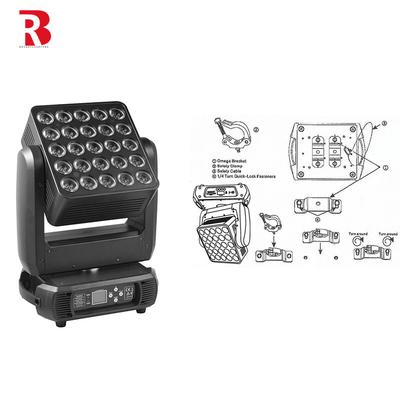 RGBW cabeça móvel Luz de palco 5*5 Matriz DMX cabeça móvel