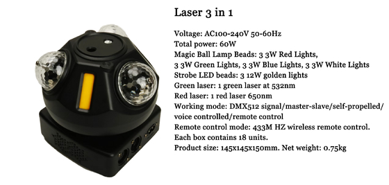 Nova bola mágica de alta qualidade 3 em 1 luz laser China Manufacturers